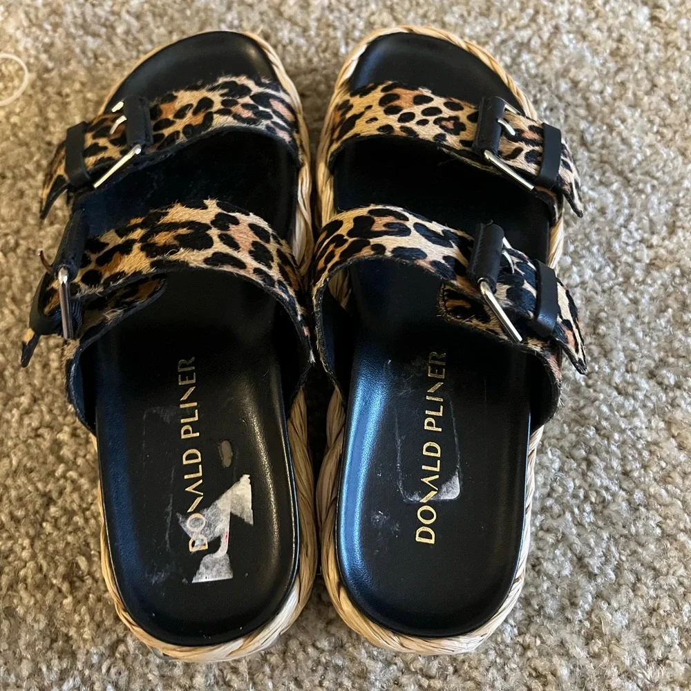 Donald Pliner Larabee‎ printed calf hair slide sandals 6 $168